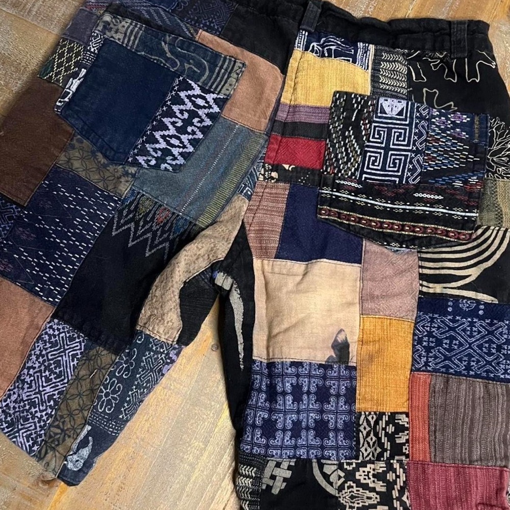 Fainaga Patchwork Multicolor Pants boho style size Large - Picture 3 of 6